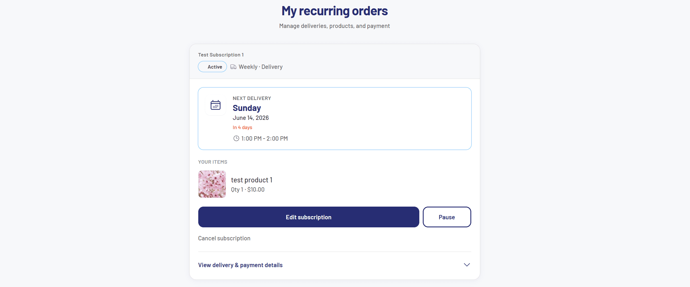 Recurring Orders
