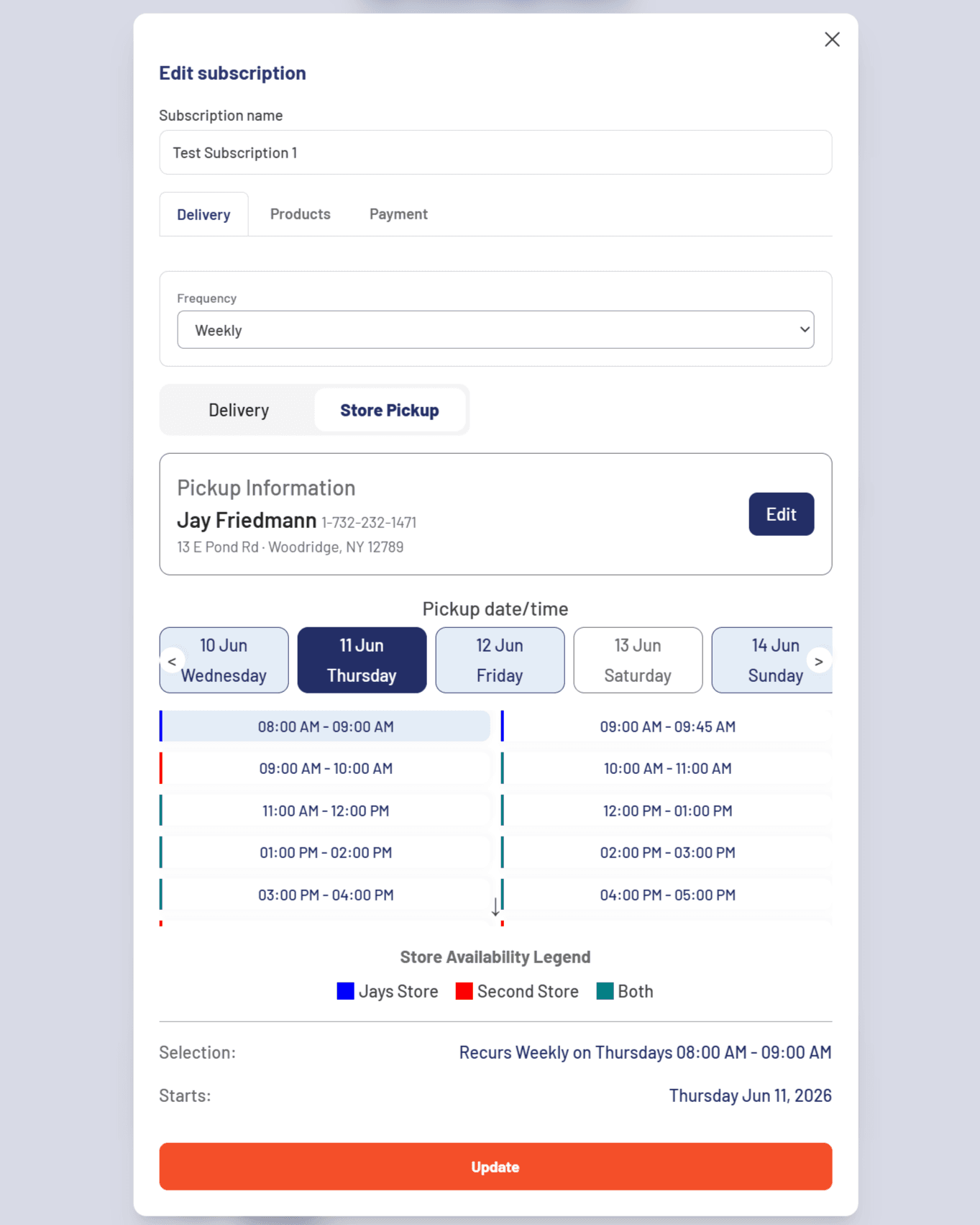 Recurring Orders screenshot 2