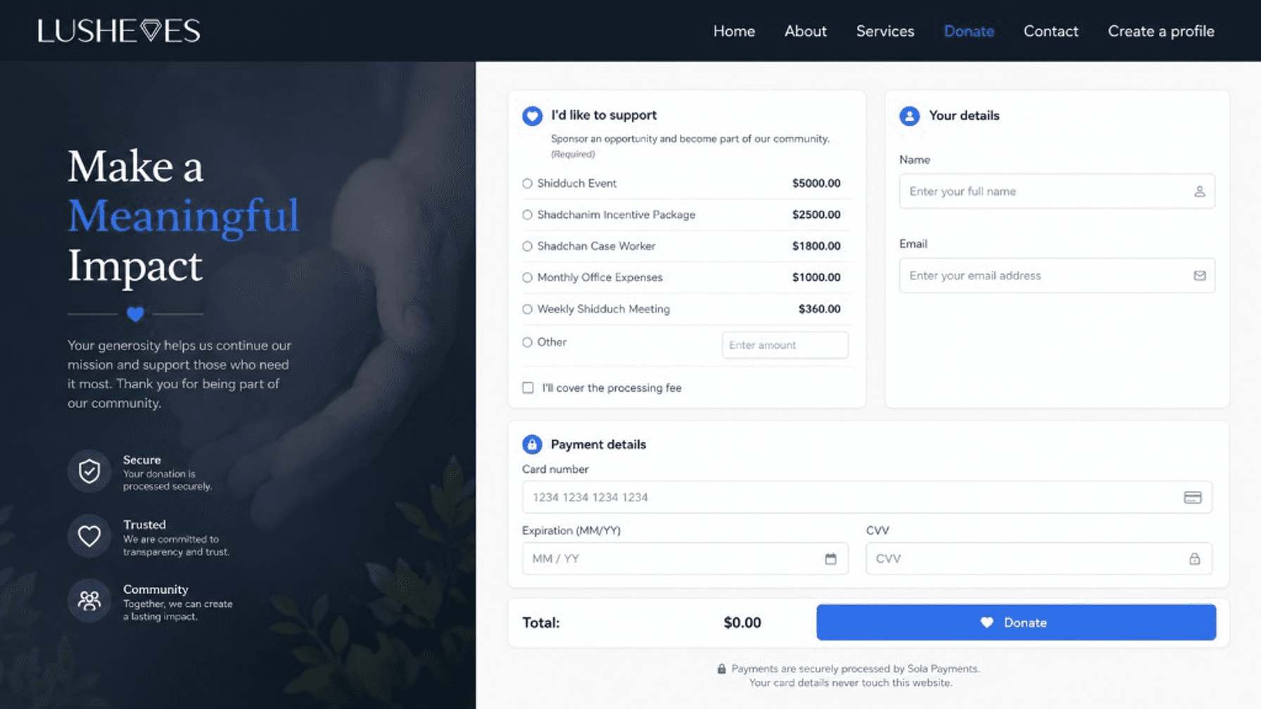 Stronger Donations for Sola Payments